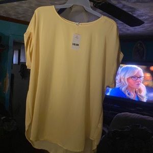 New dress blouse yellow size 3x